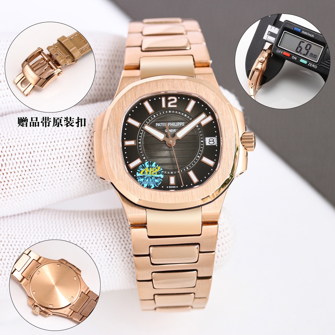 PP 鹦鹉螺7010系列 石英女表特惠,皮带,男,女,手表 2