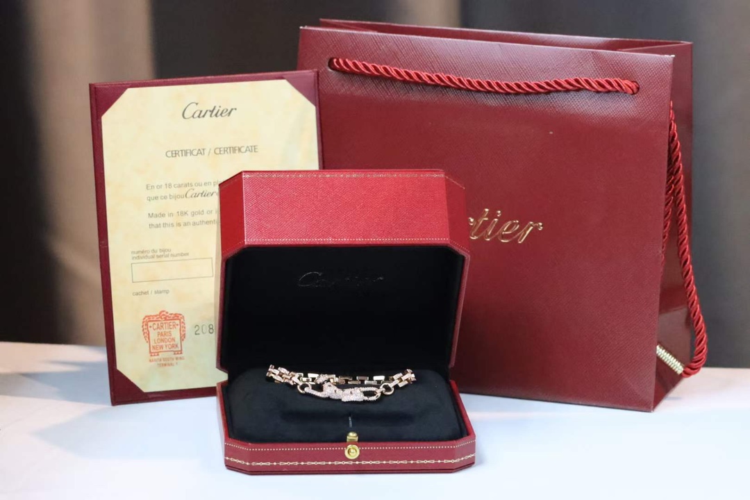 Cartier Cartier 满钻小豹子 竹节手链