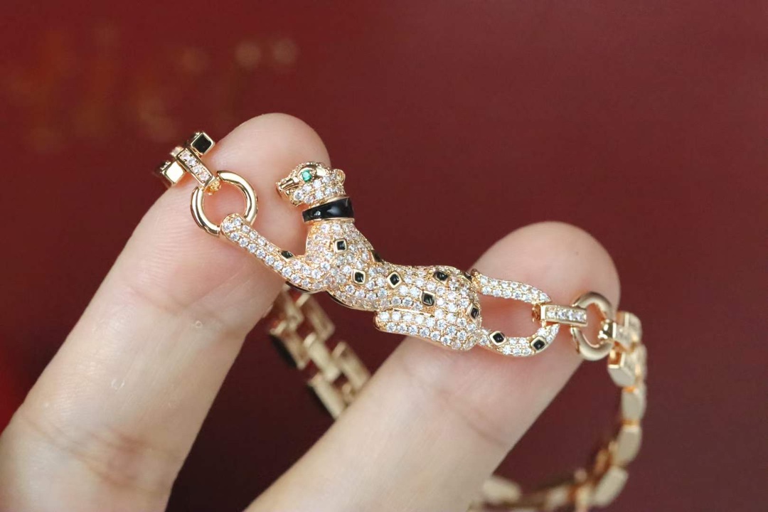 Cartier Cartier 满钻小豹子 竹节手链