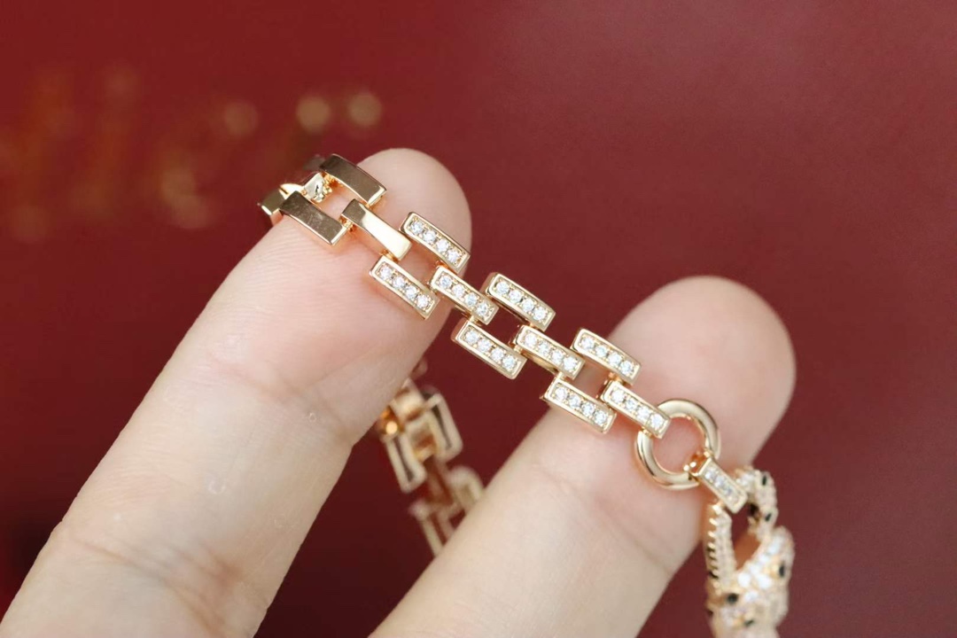 Cartier Cartier 满钻小豹子 竹节手链