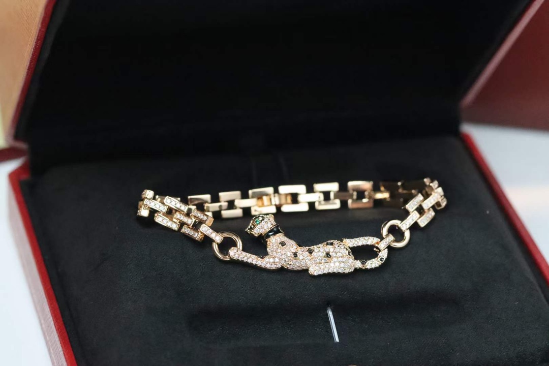 Cartier Cartier 满钻小豹子 竹节手链