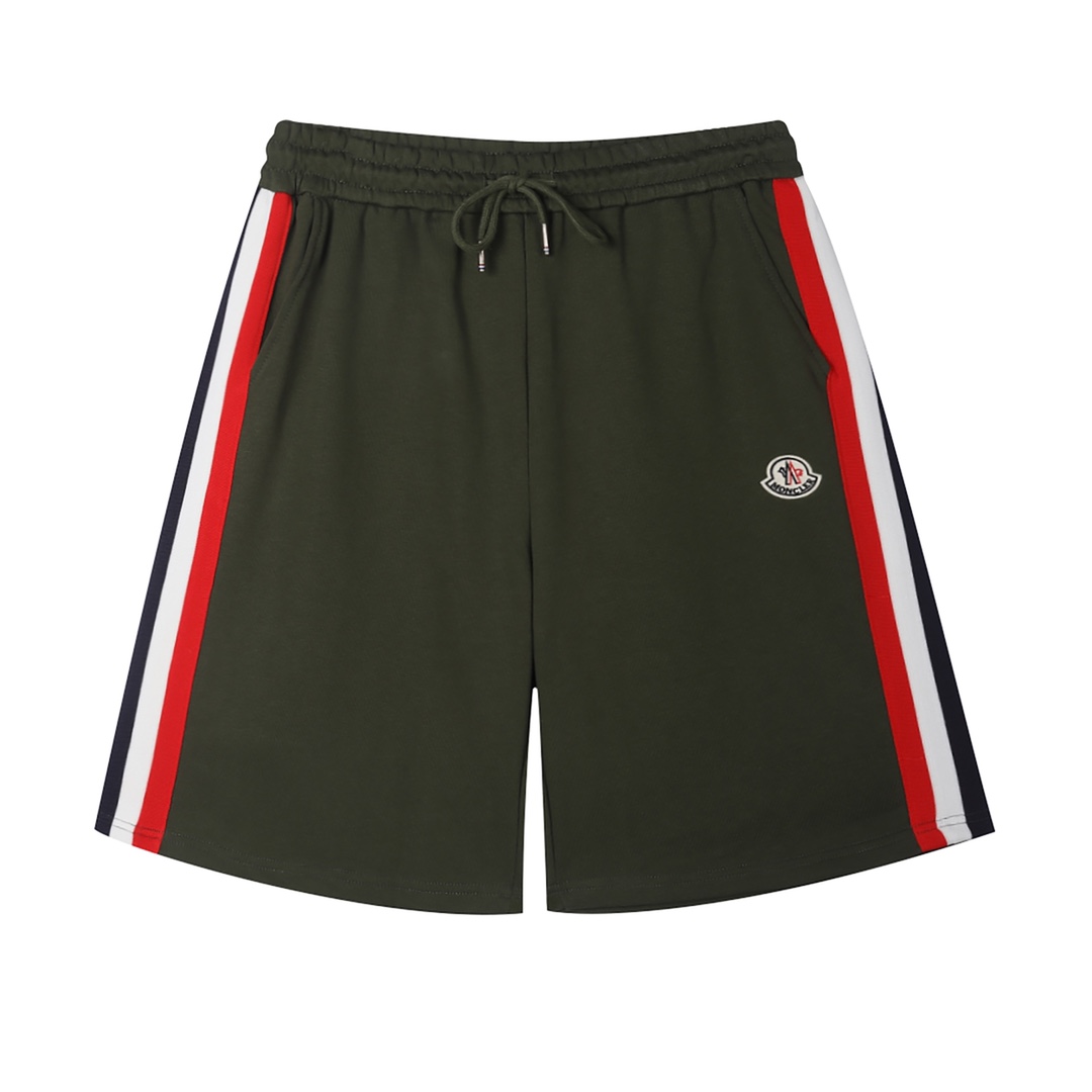 Pantalones cortos nuevos de primavera/verano 2023 de MONCLE, con diseño de paneles laterales en rojo, blanco y azul, lo…