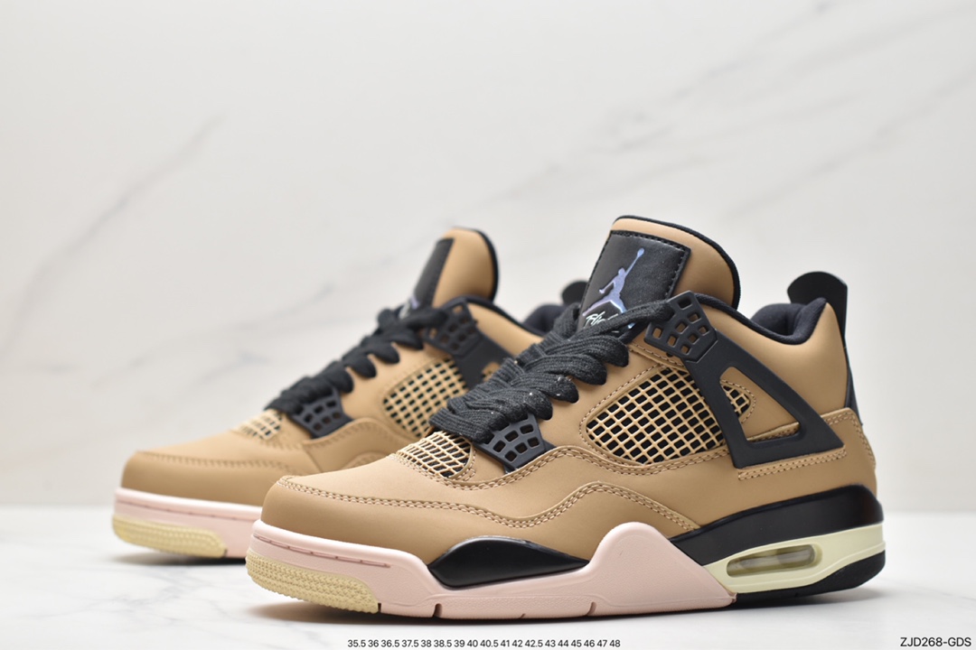 Nike Wmns Air Jordan 4 Retro ”Oil Green/Seafoam” Michael Jordan AJ4 generation mid-top basketball shoes AQ9129-200