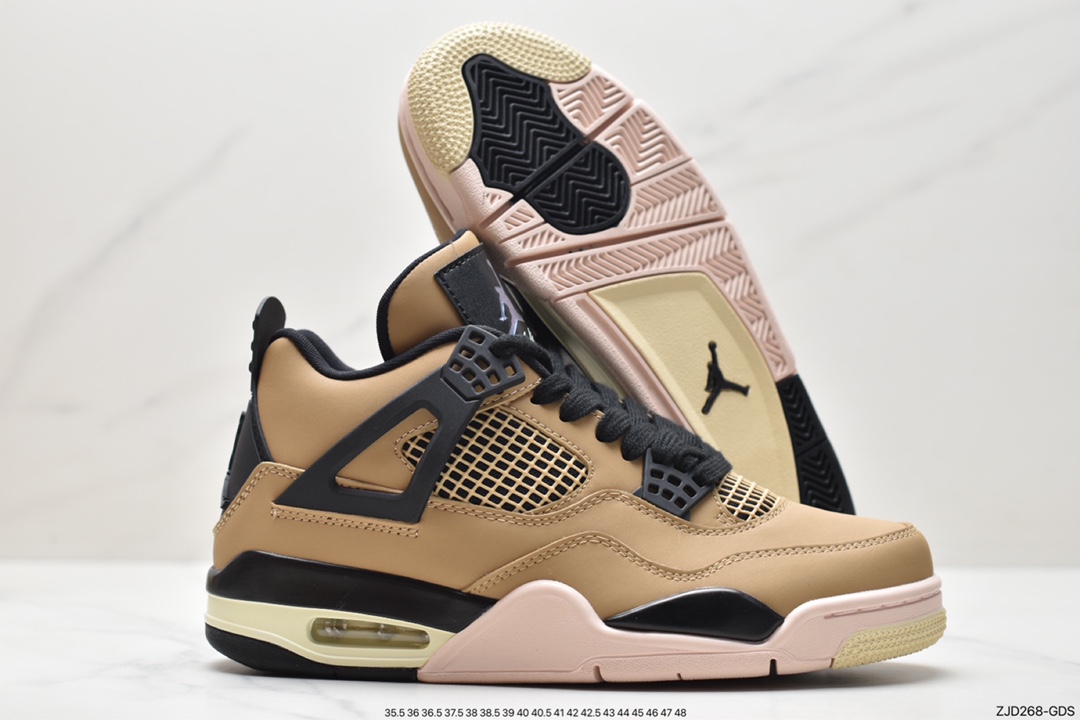 Nike Wmns Air Jordan 4 Retro ”Oil Green/Seafoam” Michael Jordan AJ4 generation mid-top basketball shoes AQ9129-200