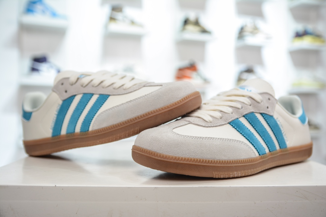 E Wales Bonner x Adidas Originals Samba Sea Salt Blue Color Samba Training Shoes IE7096