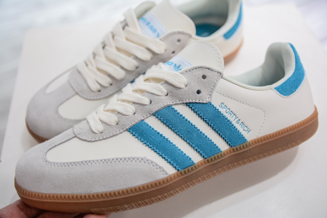 E Wales Bonner x Adidas Originals Samba Sea Salt Blue Color Samba Training Shoes IE7096