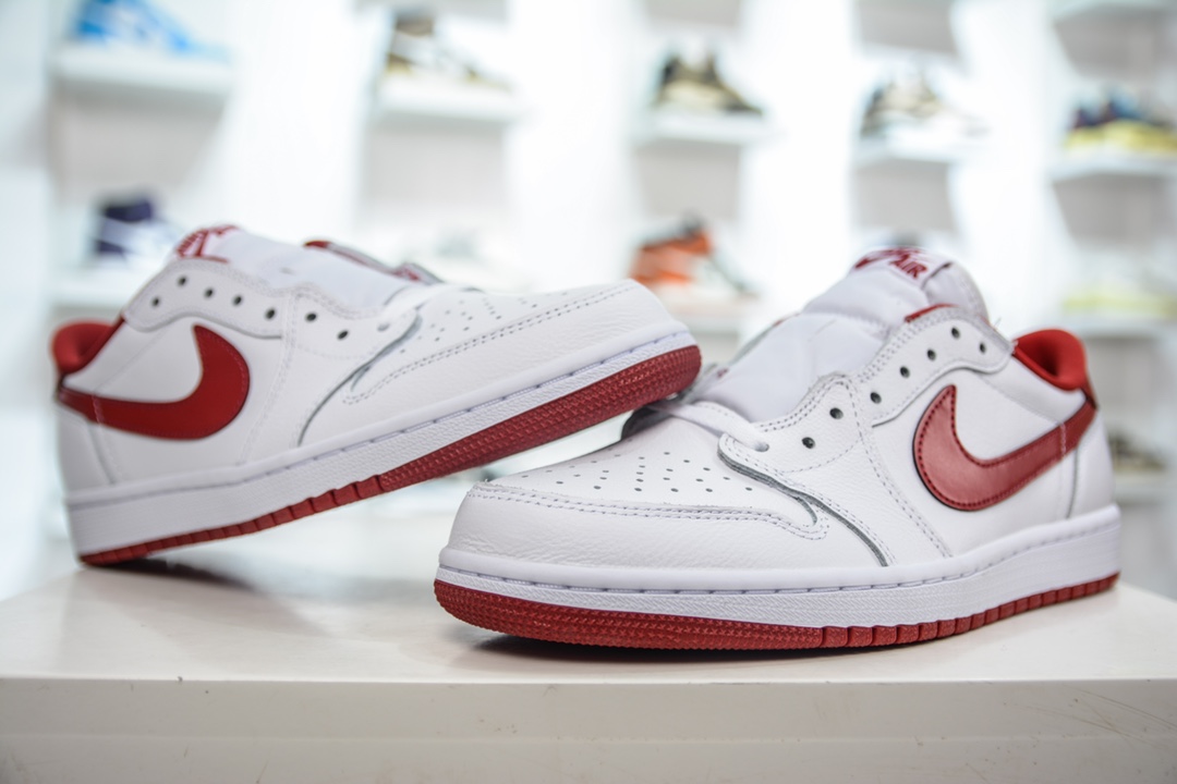 DG version Dongguan original channel high-end goods Air Jordan 1 Low OG series white and red color 705329-101