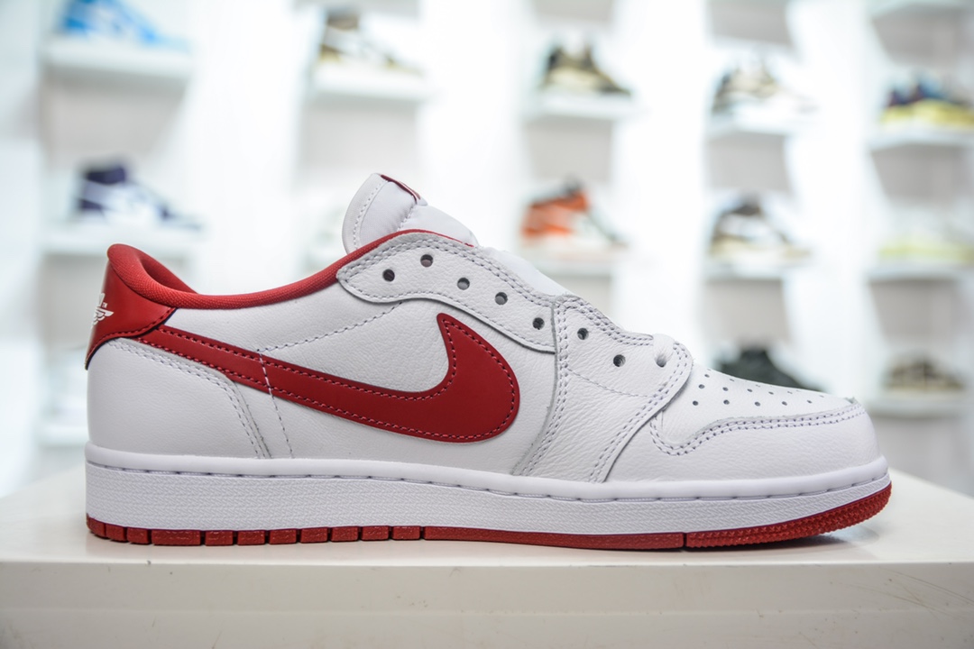 DG version Dongguan original channel high-end goods Air Jordan 1 Low OG series white and red color 705329-101