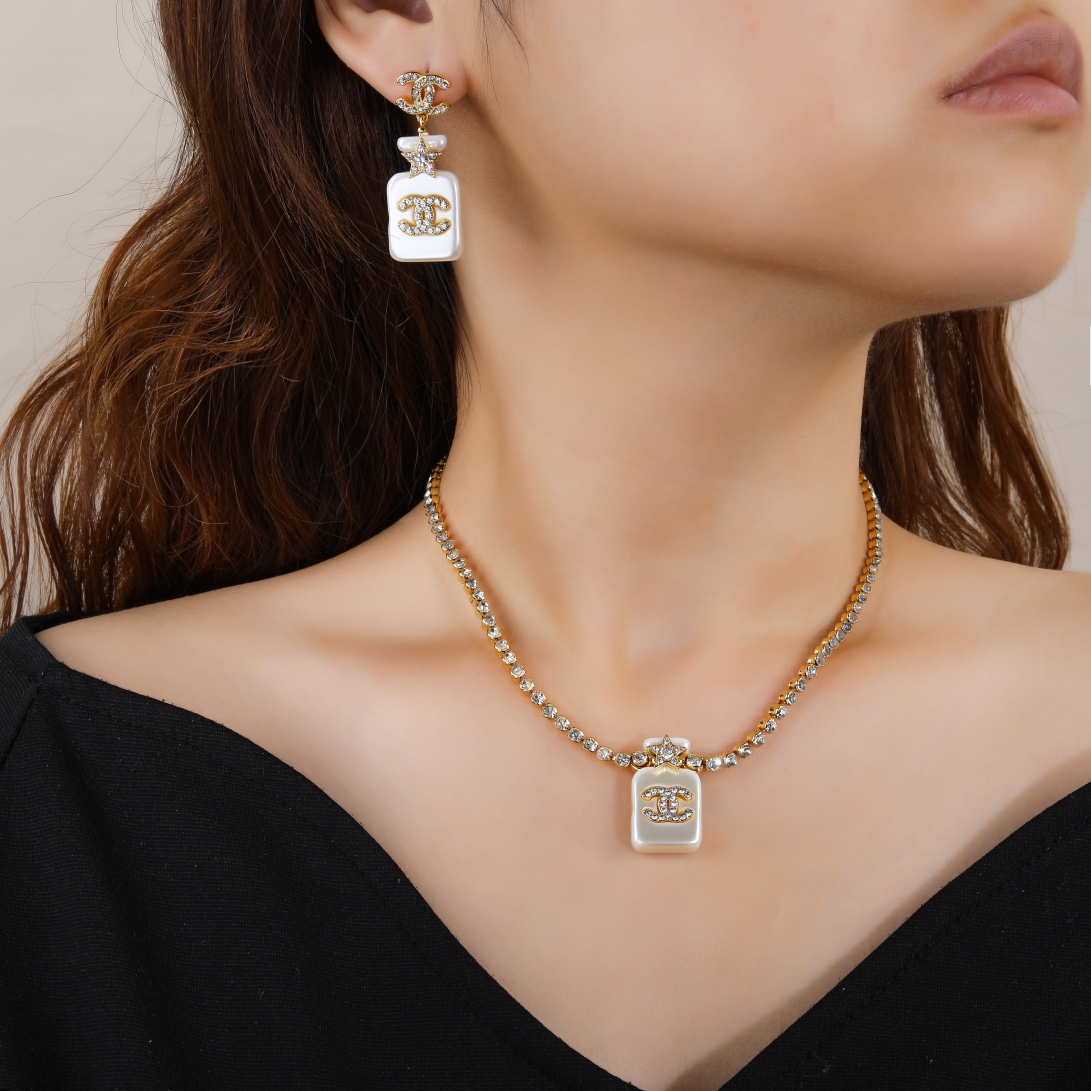 Necklace 50 Earrings 50 23c New perfume Bottle Earrings Necklace Made of - Comprehensive 4
