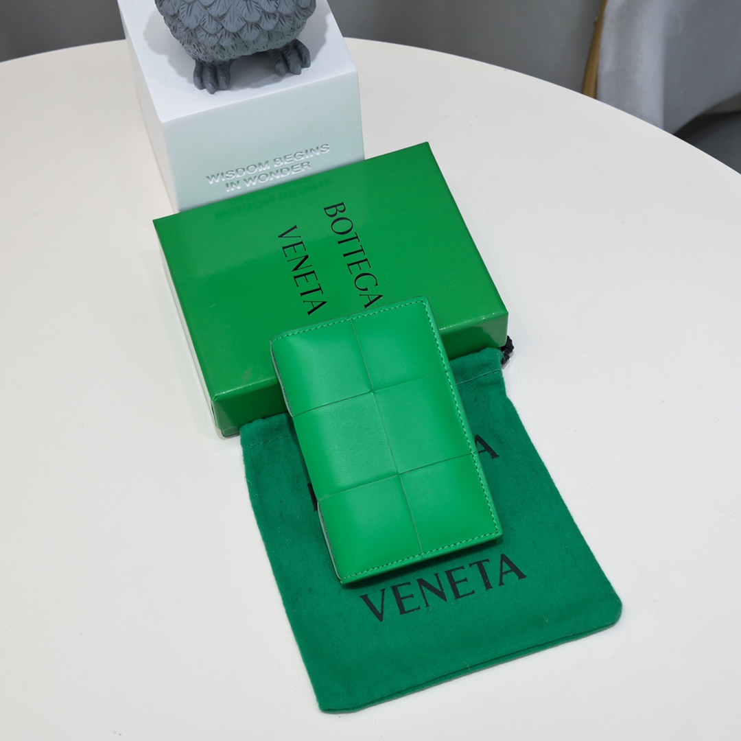 Replika jakości
 Bottega Veneta BV Intrecciato Portfel na karty Zielony Tkanie Skóra krowia