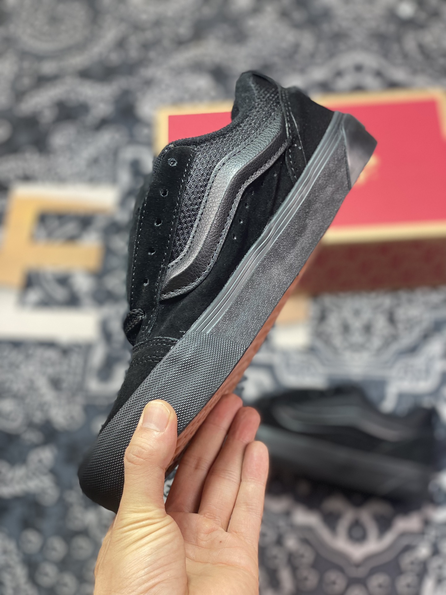Vans Knu-Skool VR3 LX bread shoes Black Warrior low-top retro casual vulcanized sneakers