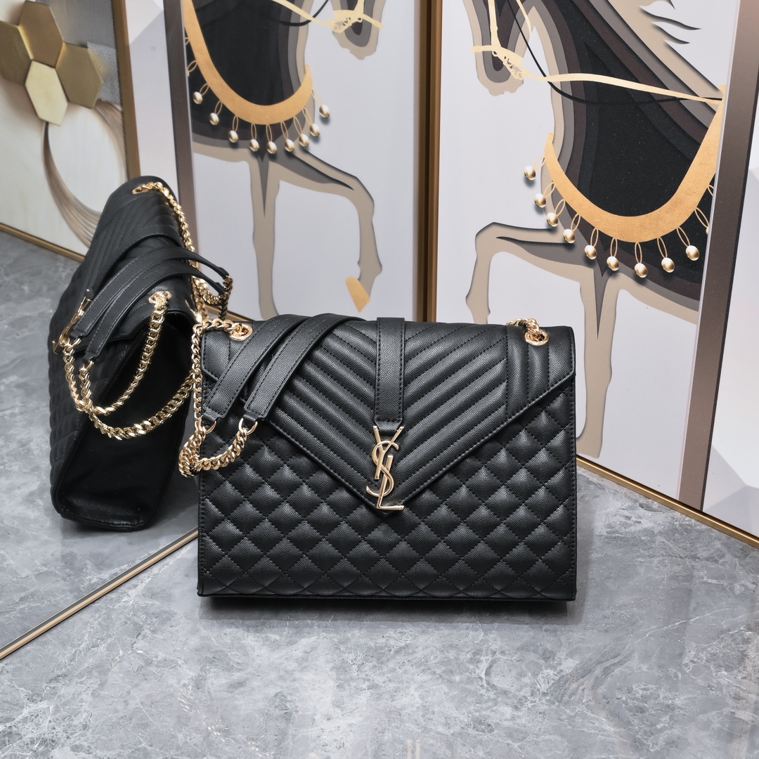 Chanel Quilted Medium Double Flap Black Caviar Shoulder Handbag