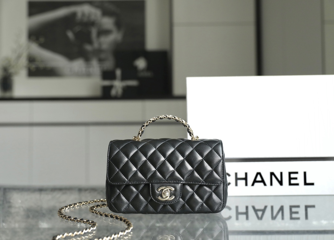 Online Sale
 Chanel Classic Flap Bag Crossbody & Shoulder Bags Black Gold Hardware Lambskin Sheepskin