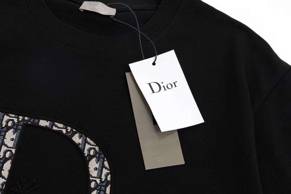 170 Dior 迪奥23ss赵露思同款经典发泡LOGO短袖T恤