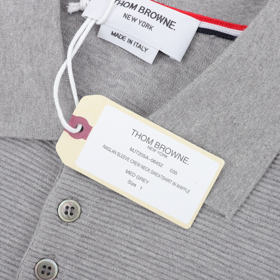 Thom Browne/汤姆布朗 水波纹华夫格polo衫