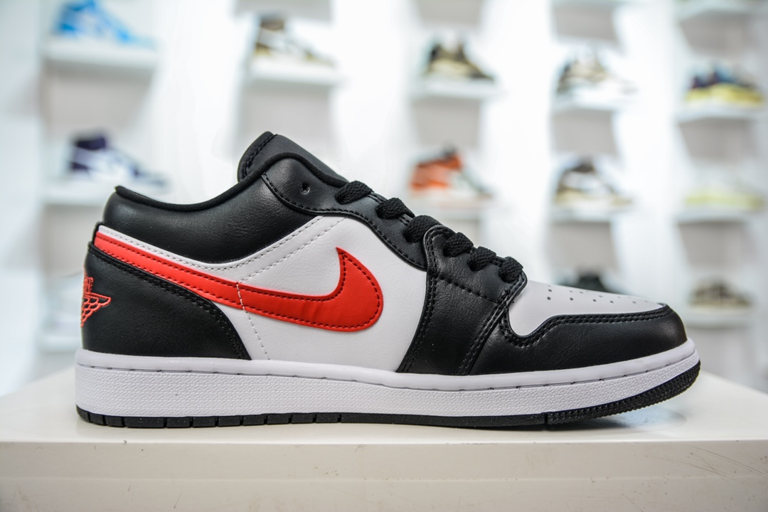Air Jordan 1 Low AJ1 black and red hook low-top women's casual sports basketball shoes DC0774-004