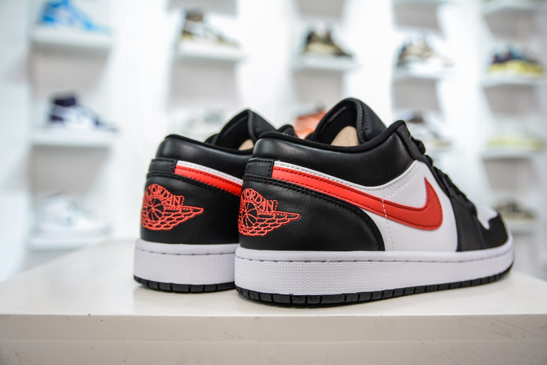 Air Jordan 1 Low AJ1 black and red hook low-top women's casual sports basketball shoes DC0774-004