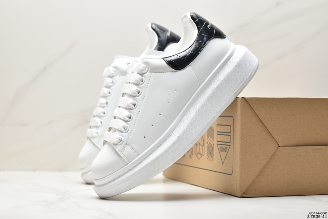 Alexander McQueen Alexander McQueen Sole Leather Sneakers low-top fashion thick-soled casual sports white shoes