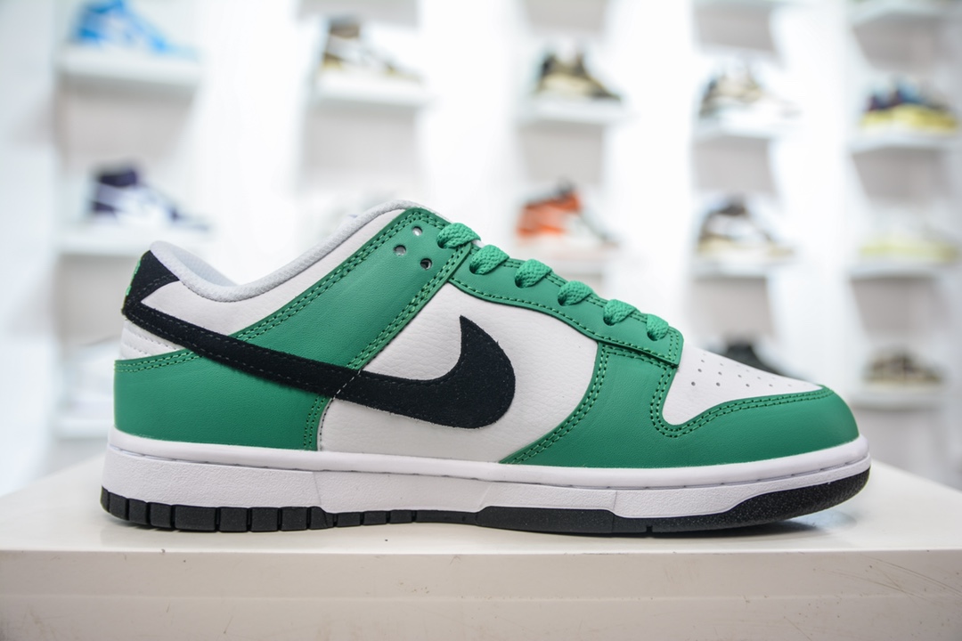 R Nike Dunk Low White Green Black Celtic FN3612-300