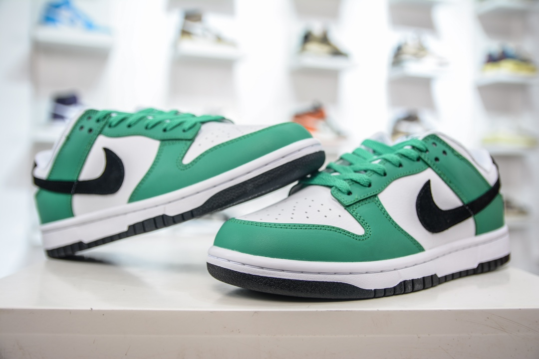 R Nike Dunk Low White Green Black Celtic FN3612-300