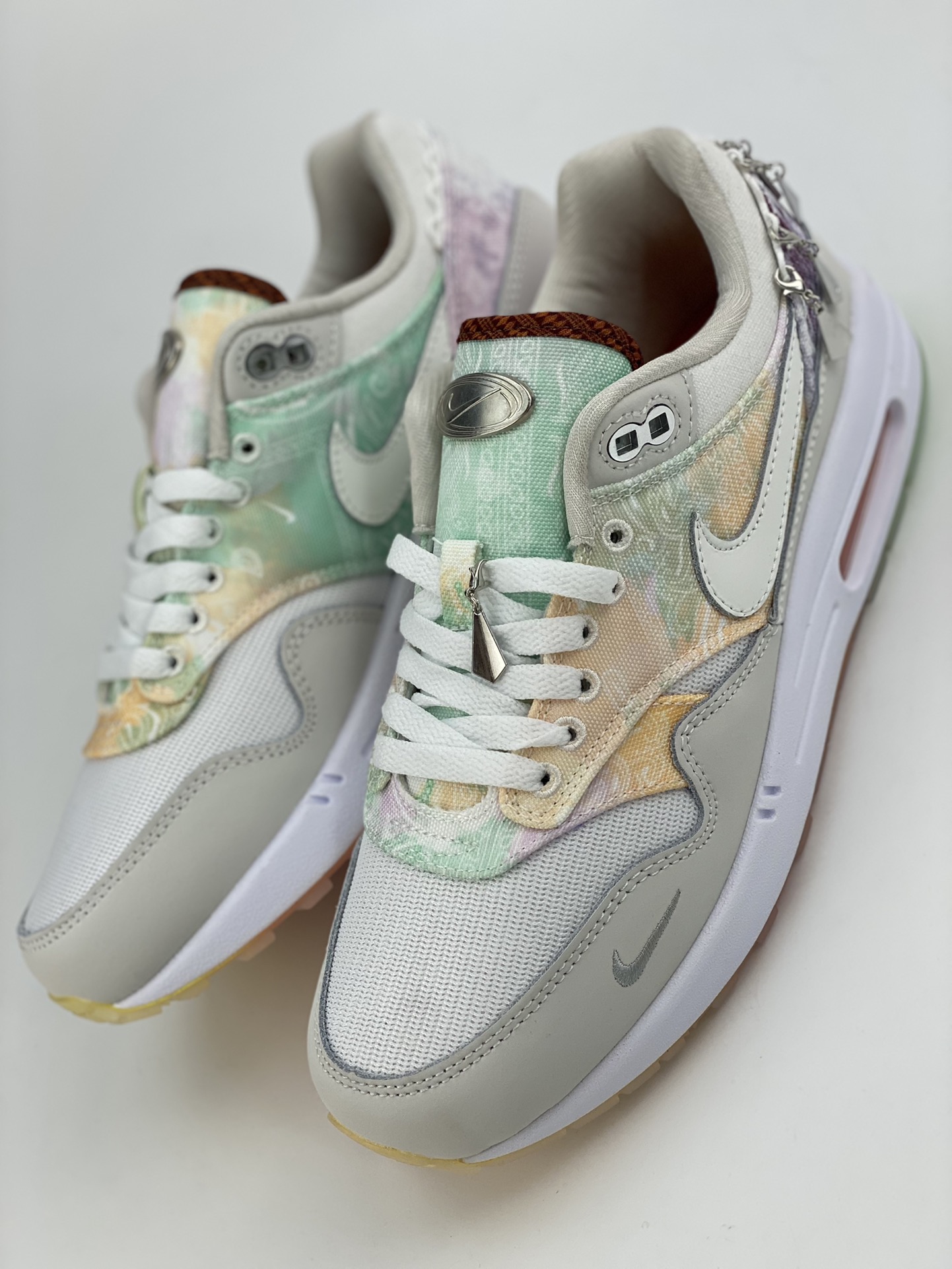 Nike Air Max 1 S white tie-dye retro casual running shoes FJ7734-101