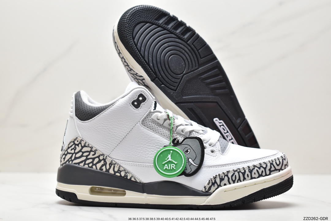 Air Jordan 3 Retro ”Hide and Sneak” white gray brown AJ3 DX6665-100