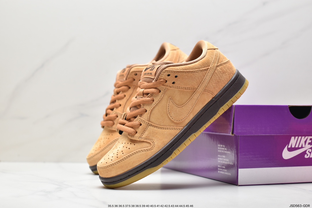 SB Dunk Low winter versatile popular color matching wheat color deciduous yellow low-top sports and leisure sneakers BQ6817-204