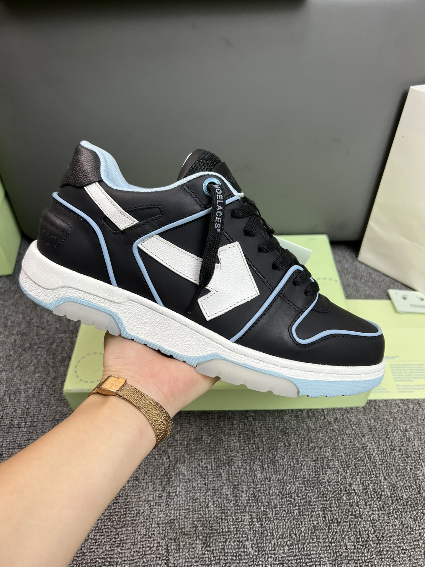 Off-White Casual Shoes Best Luxury Replica
 Black White Unisex Cowhide Frosted Rubber Casual
