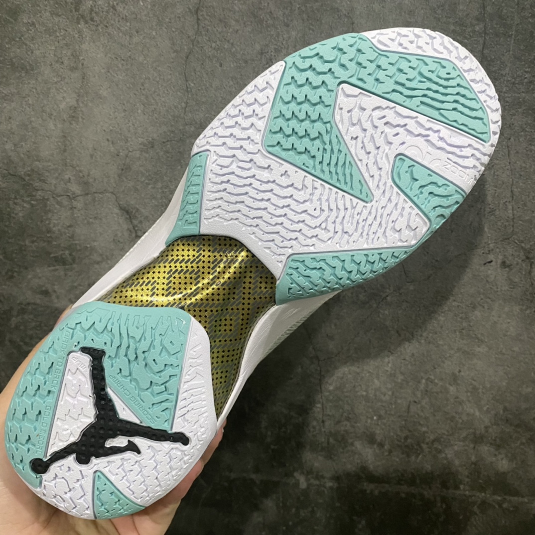 [K version pure original] Air Jordan AJ37 Guo Ailun white mint blue DV0921-173