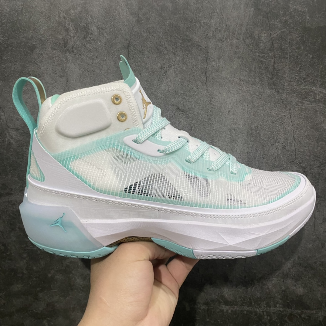 [K version pure original] Air Jordan AJ37 Guo Ailun white mint blue DV0921-173