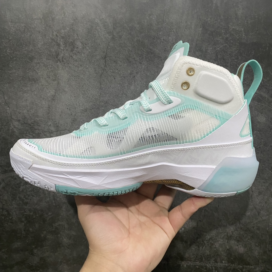 [K version pure original] Air Jordan AJ37 Guo Ailun white mint blue DV0921-173