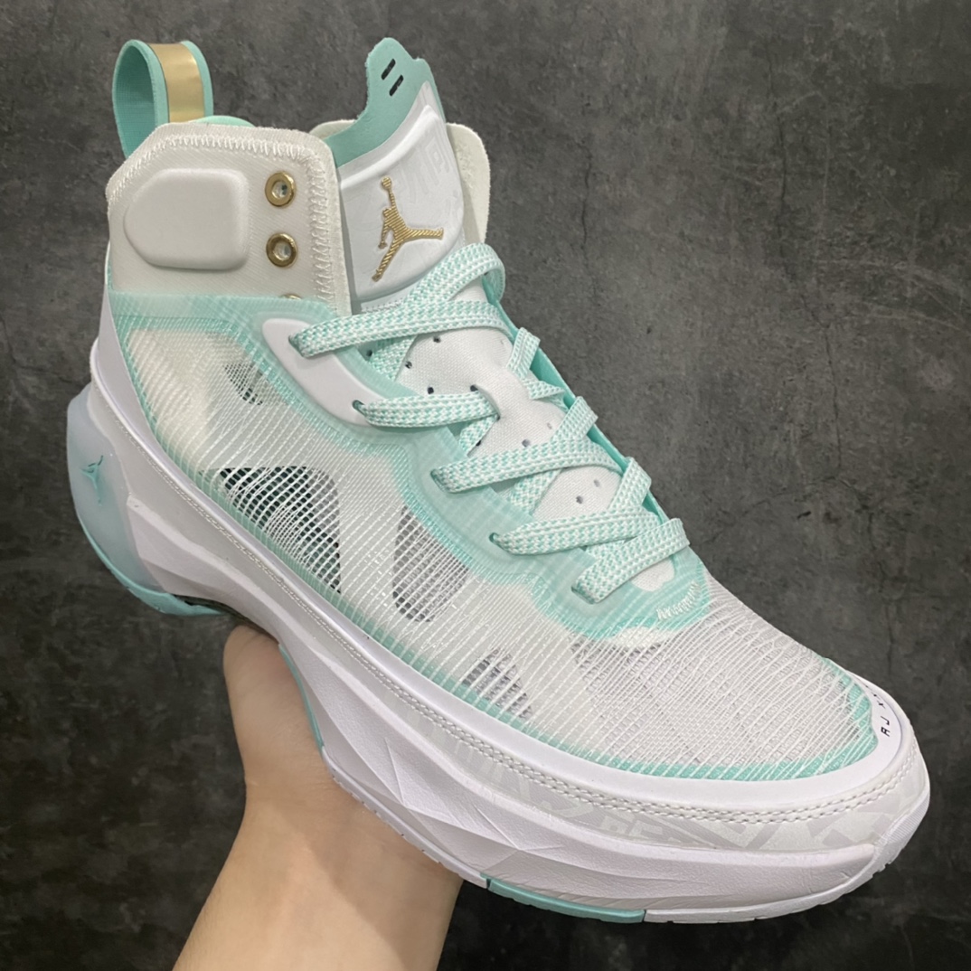 [K version pure original] Air Jordan AJ37 Guo Ailun white mint blue DV0921-173