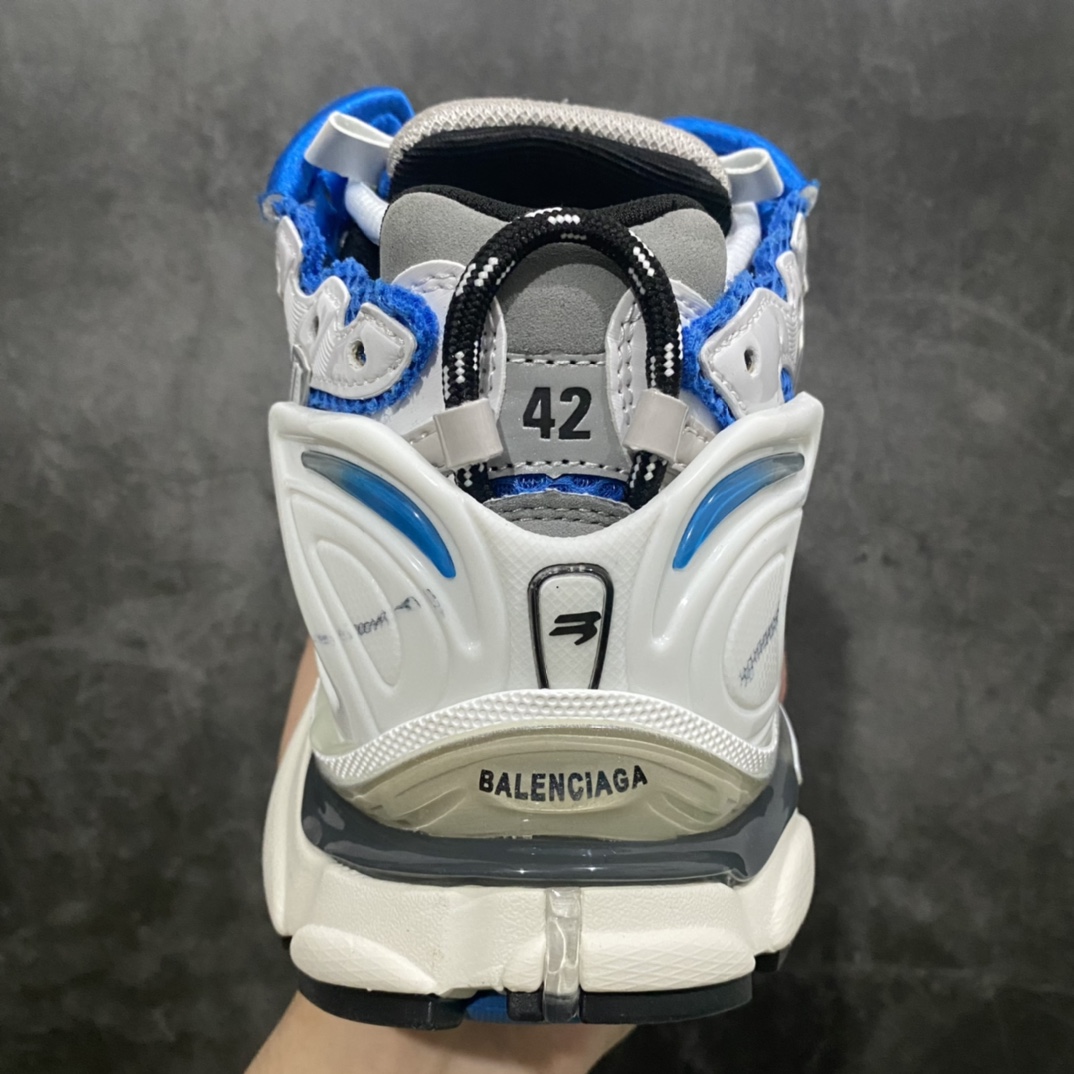 [OK Version] BALENCIAGA Runner Seventh Generation New Color White and Blue Old Fashioned