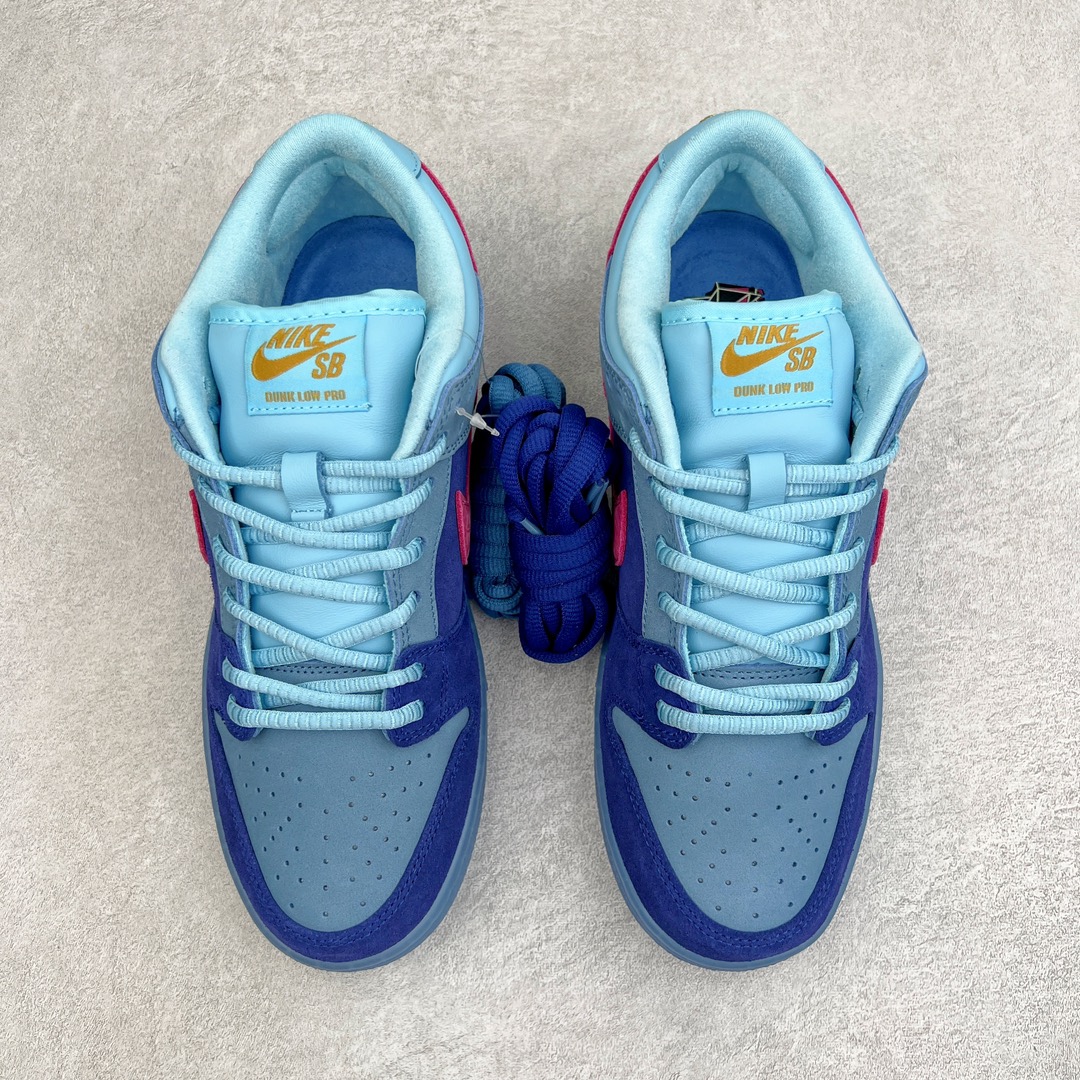 图片[2]-＃AY/GZ纯原福利 Run The Jewels x NK Dunk SB Low 说唱乐队联名 蓝毛怪 货号：DO9404-400 独家原厂航空铝磨具打磨大底 鞋头坡度极致还原 原盒原配 圈内天花板工艺 原厂冲刀 超高清洁度 全鞋零毛边皮料切割 全套原楦原模倾力打造完美版型 采用原厂百宏鞋带以及原厂百宏织唛舌标 内标可供原厂几率过验 原厂中底布黄色点胶 原厂中底布拉帮走线遵循公司 尺码对应库存‼️-选品中心