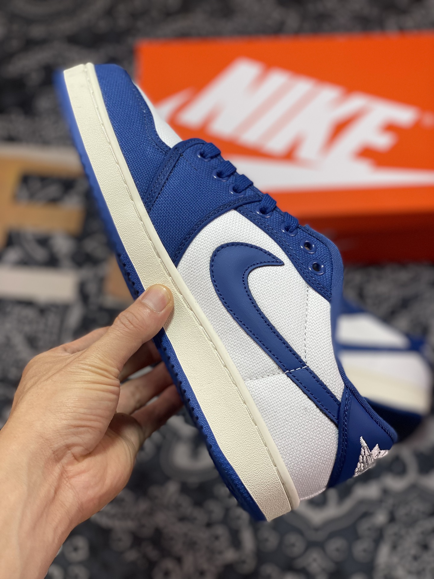 Original grade Air Jordan 1 KO Low white and blue official new color DX4981-103