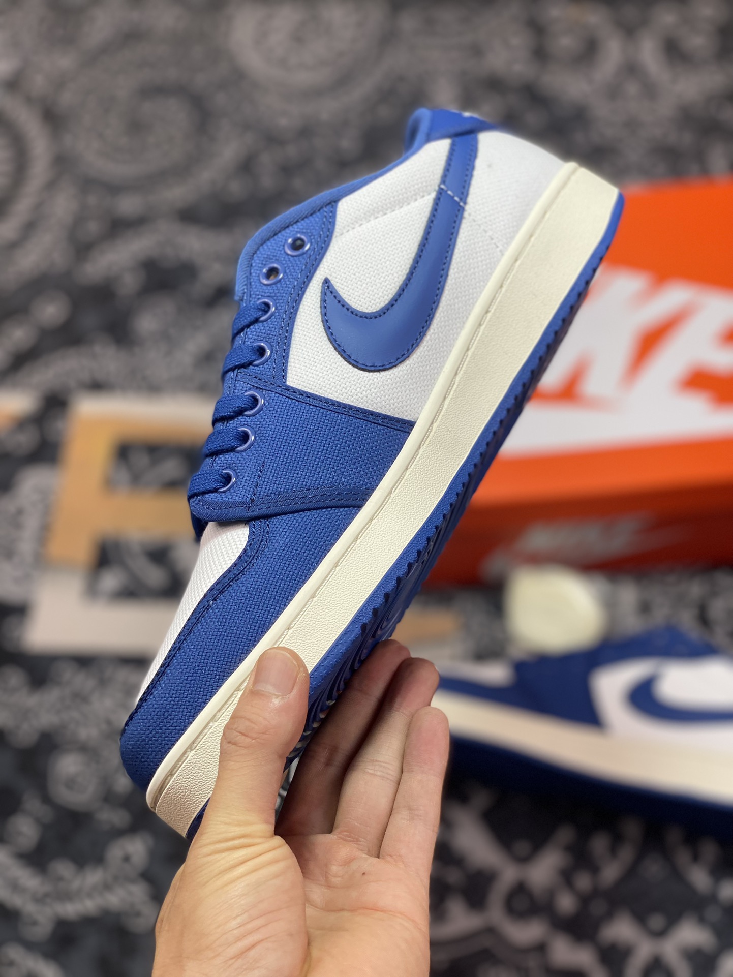 Original grade Air Jordan 1 KO Low white and blue official new color DX4981-103