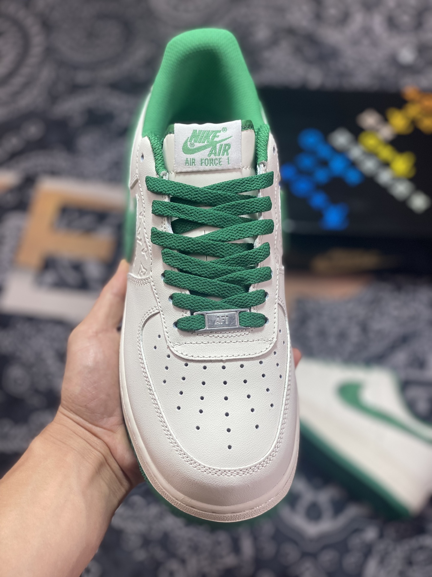 Louis Vuitton x Nike Air Force 1 07 LV8 Low ”Beige White/Green Denim/LV Monogram” Air Force 1 LV0506-033