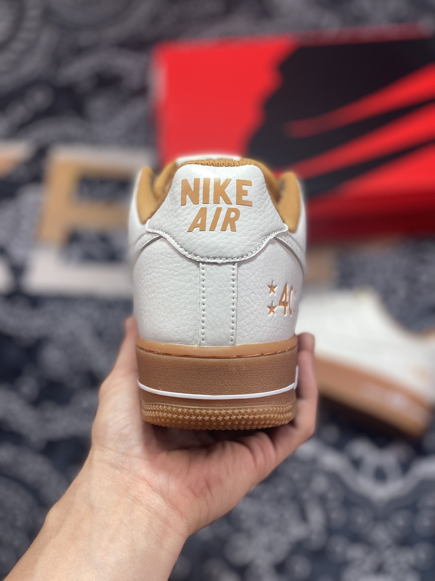 Nike Air Force 1'07”40th Anniversary/Beige/Brown/Gum” Air Force One sneakers ”40th Anniversary Edition Beige Brown Small Hook Caramel Bottom” BS9055-742