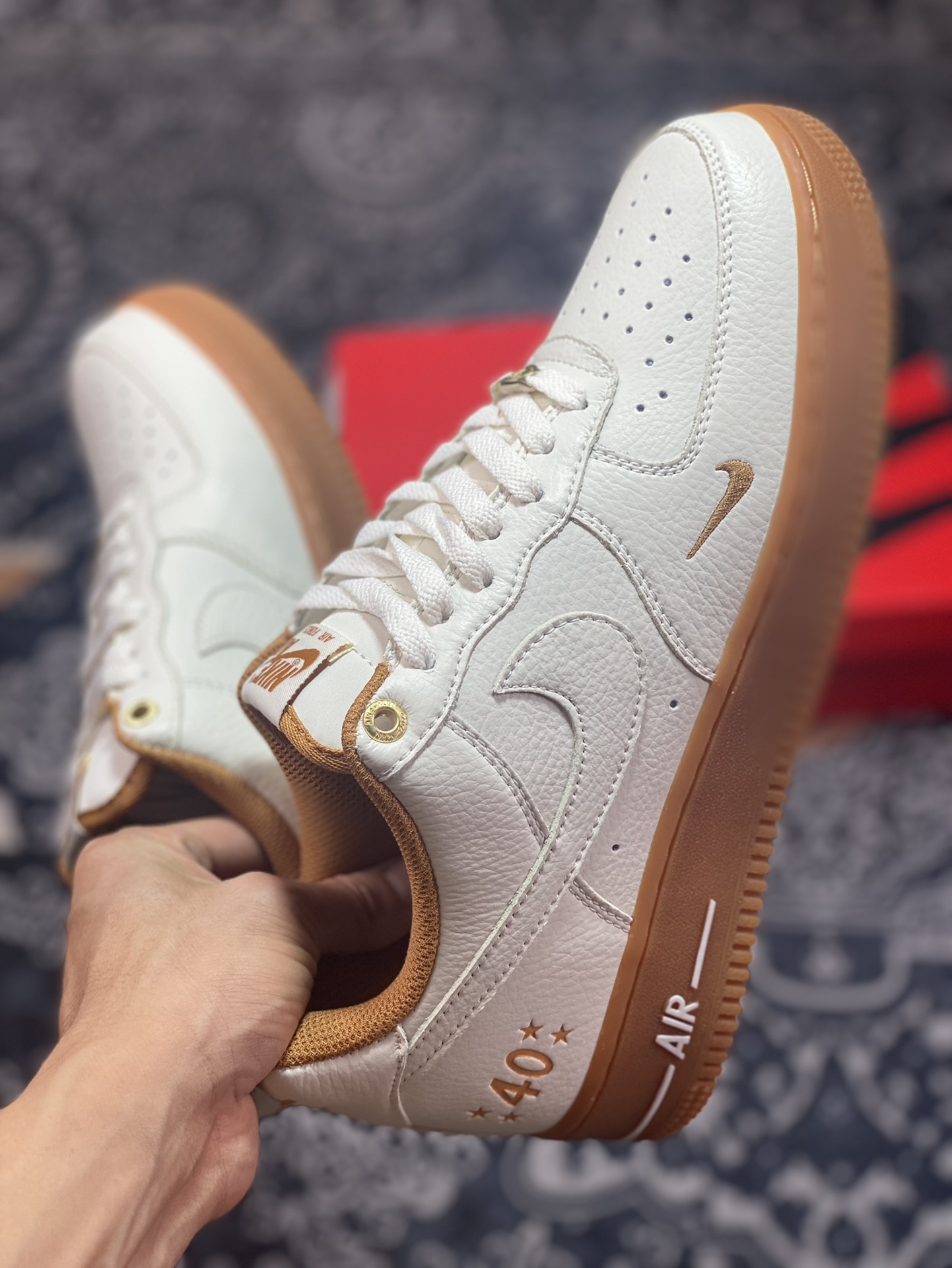 240 Nike Air Force 1'07"40th Anniversary/Beige/Brown/Gum"空军一号板鞋“40周年版米白棕小钩焦糖底”BS9055-742