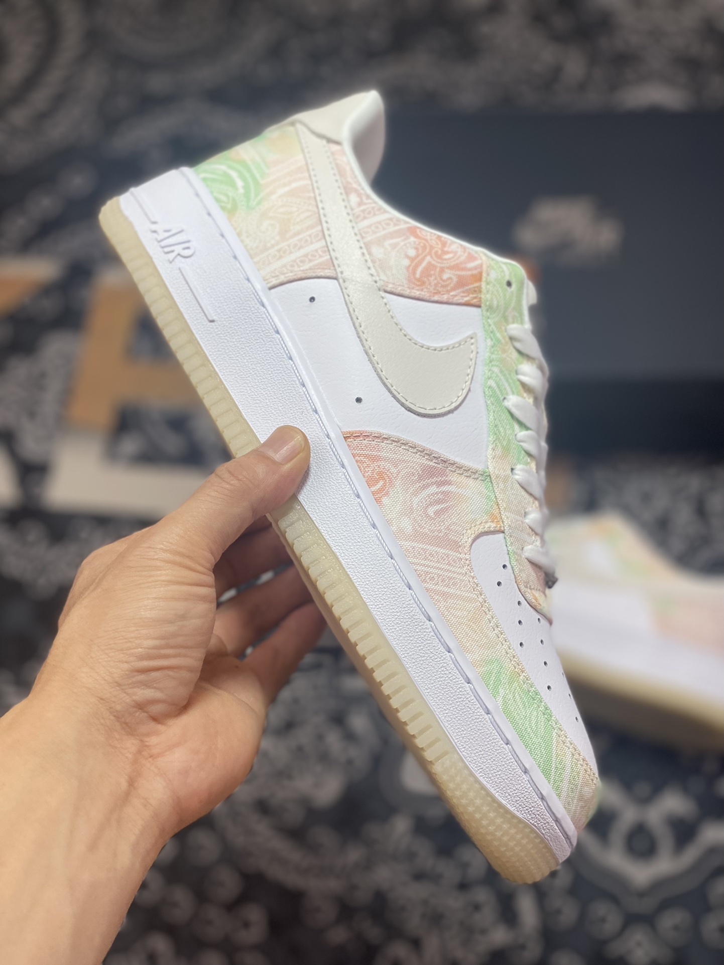 Nike Air Force 1'07 Low LX ”Paisley Print” Air Force One sneakers ”White Colorful Tie-Dye Cashew Flower” FJ7739-101