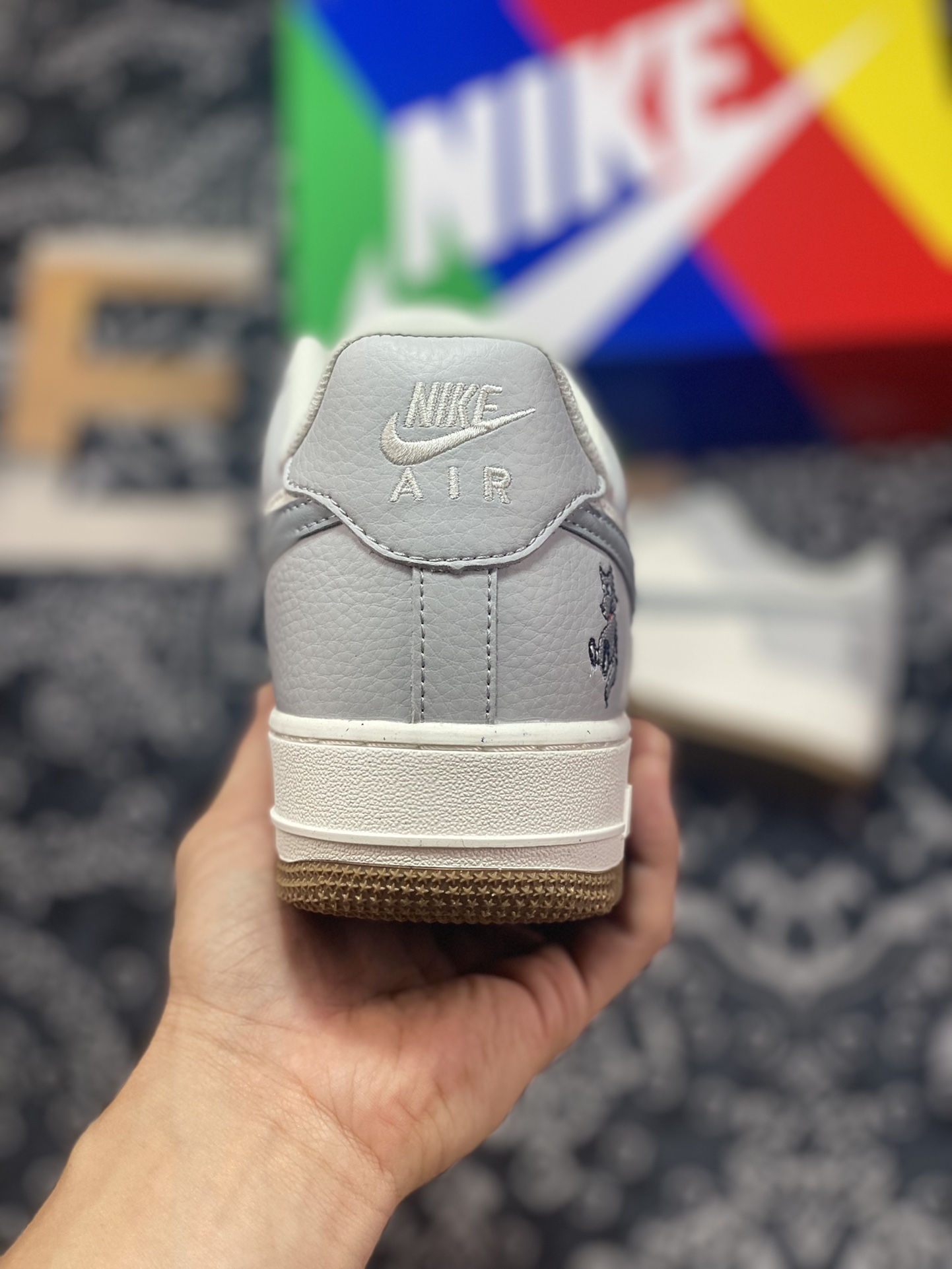 Nike Air Force 1'07 Low”85 Double Swoosh/Beige/Wolf Grey” Air Force One sneakers ”leather light gray beige Wolf double hook” CC2569-088