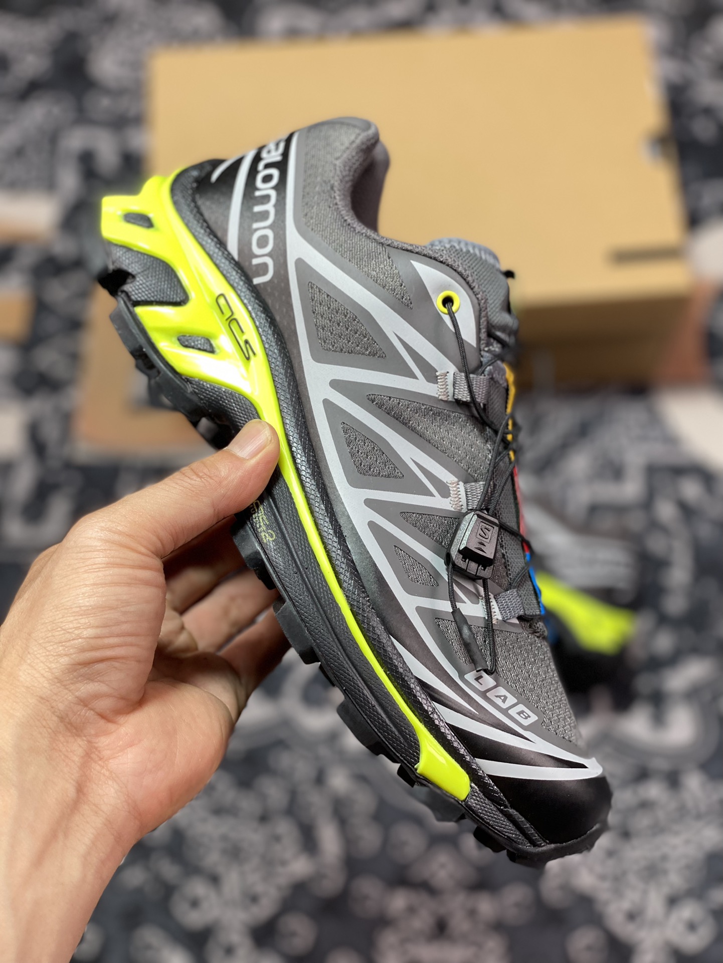 Salomon XT-6”Black/Evening Primrose” Skyline Series Low-top Urban Off-Road Functional Breathable Casual Sports Shoes ”Carbon Gray Black Fluorescent Green” 416870