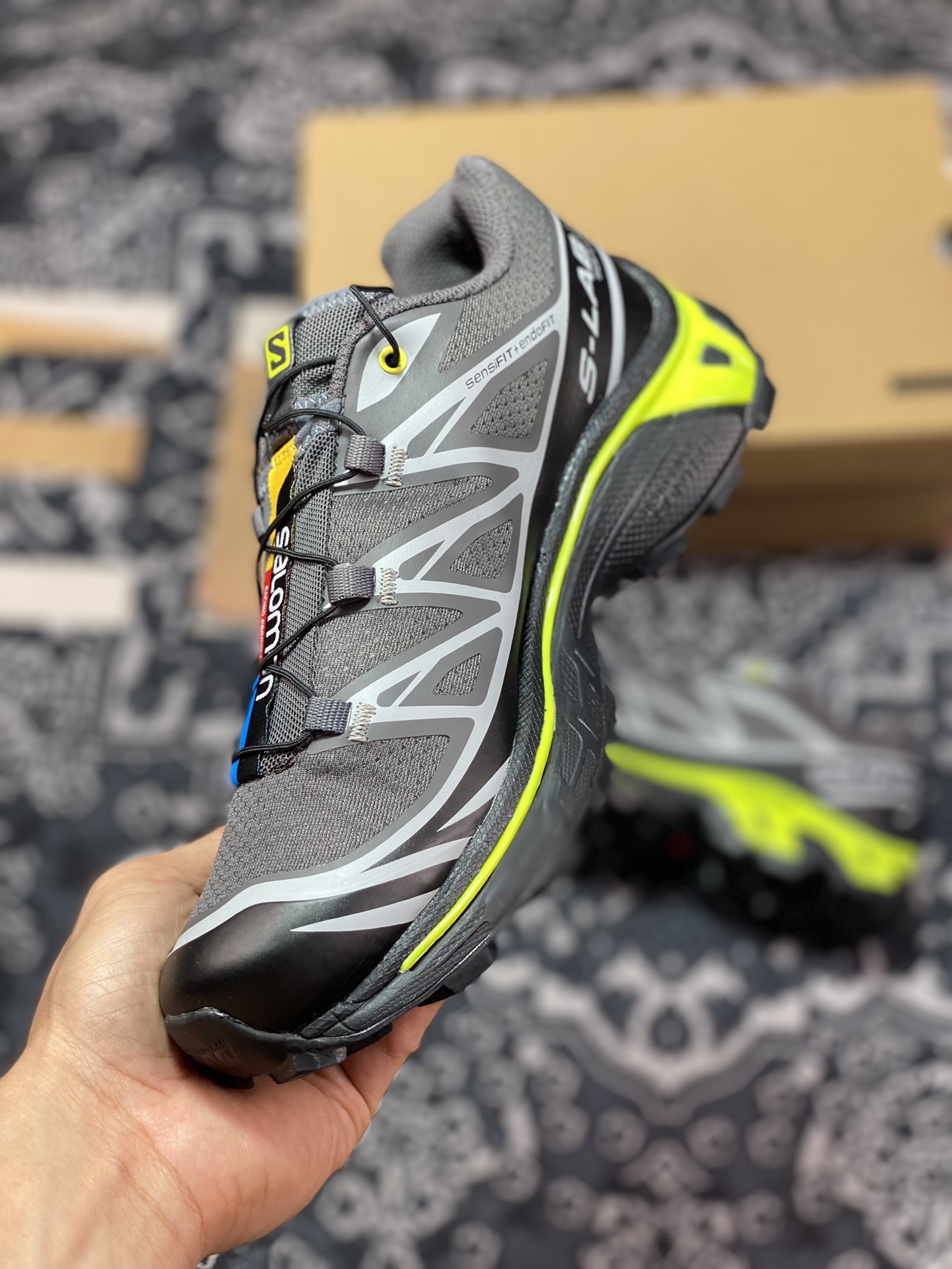 Salomon XT-6”Black/Evening Primrose” Skyline Series Low-top Urban Off-Road Functional Breathable Casual Sports Shoes ”Carbon Gray Black Fluorescent Green” 416870