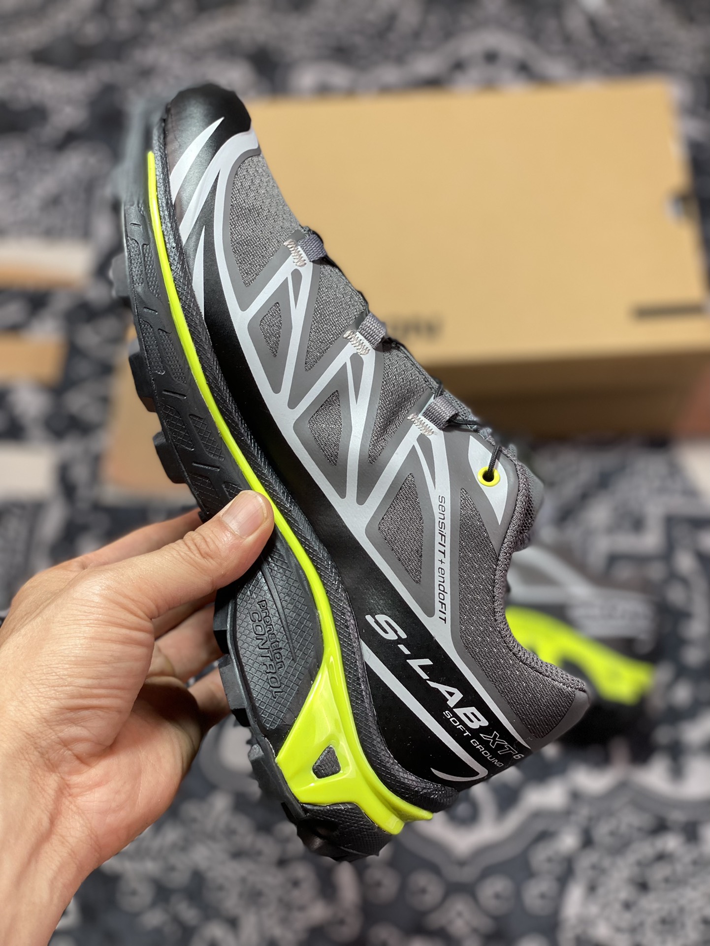 Salomon XT-6”Black/Evening Primrose” Skyline Series Low-top Urban Off-Road Functional Breathable Casual Sports Shoes ”Carbon Gray Black Fluorescent Green” 416870