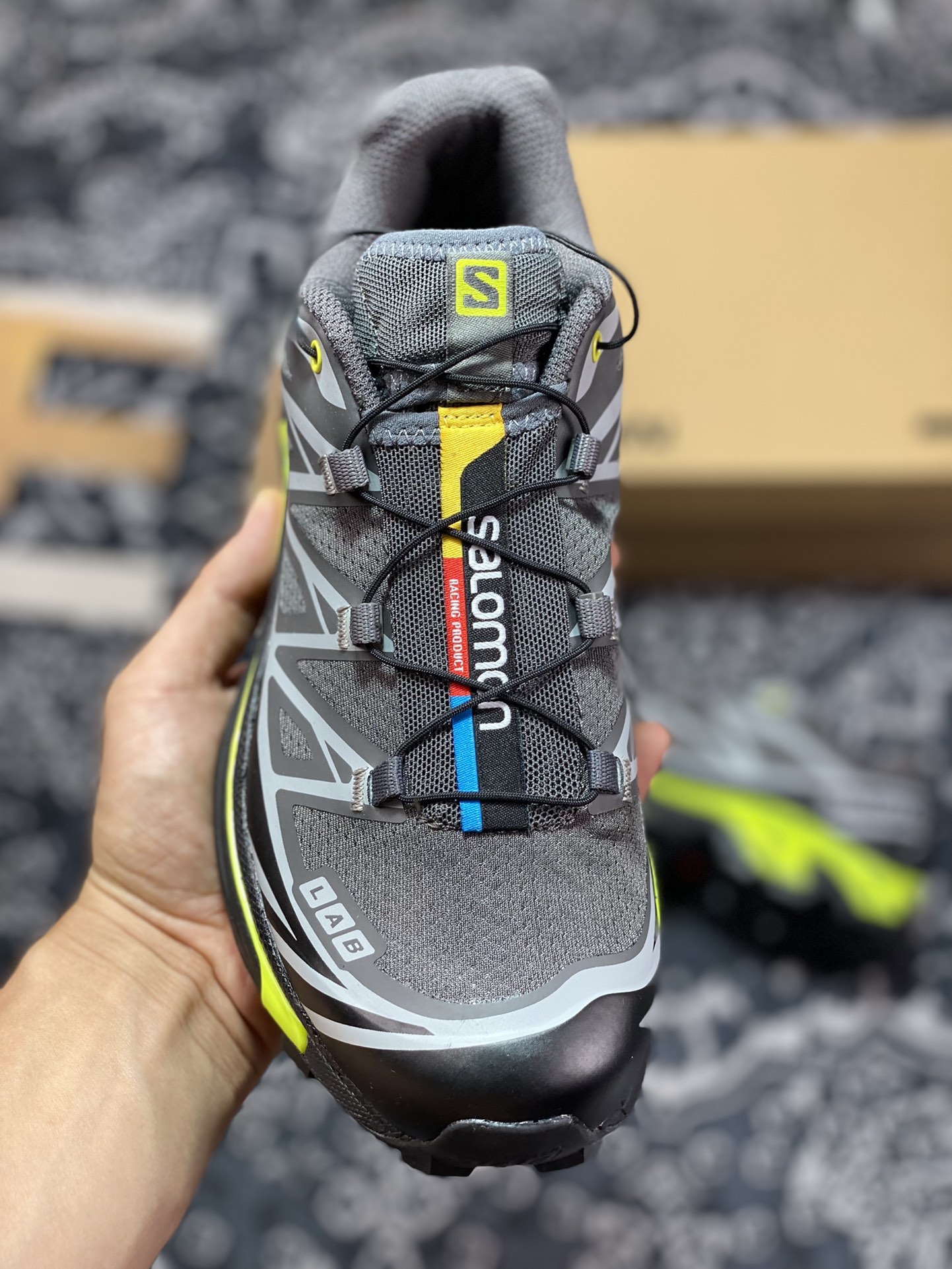 Salomon XT-6”Black/Evening Primrose” Skyline Series Low-top Urban Off-Road Functional Breathable Casual Sports Shoes ”Carbon Gray Black Fluorescent Green” 416870