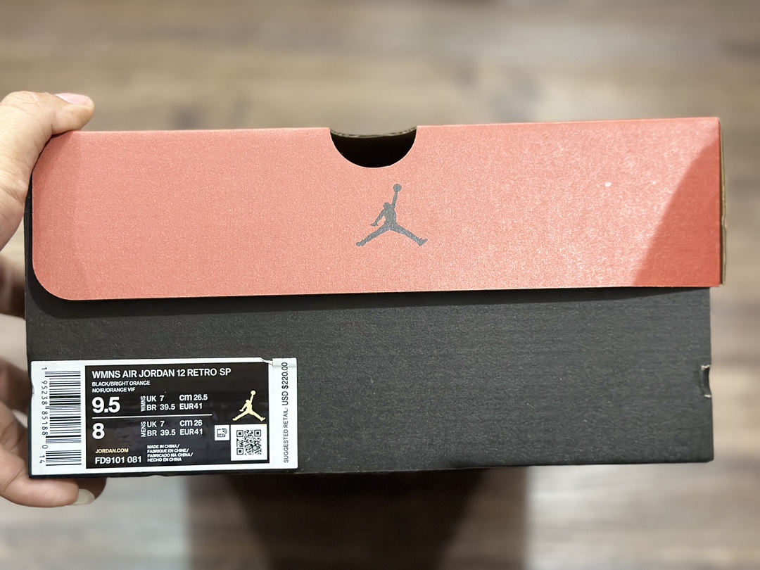 Air Jordan 12 AJ12 black orange Jordan basketball shoes FD9101-081