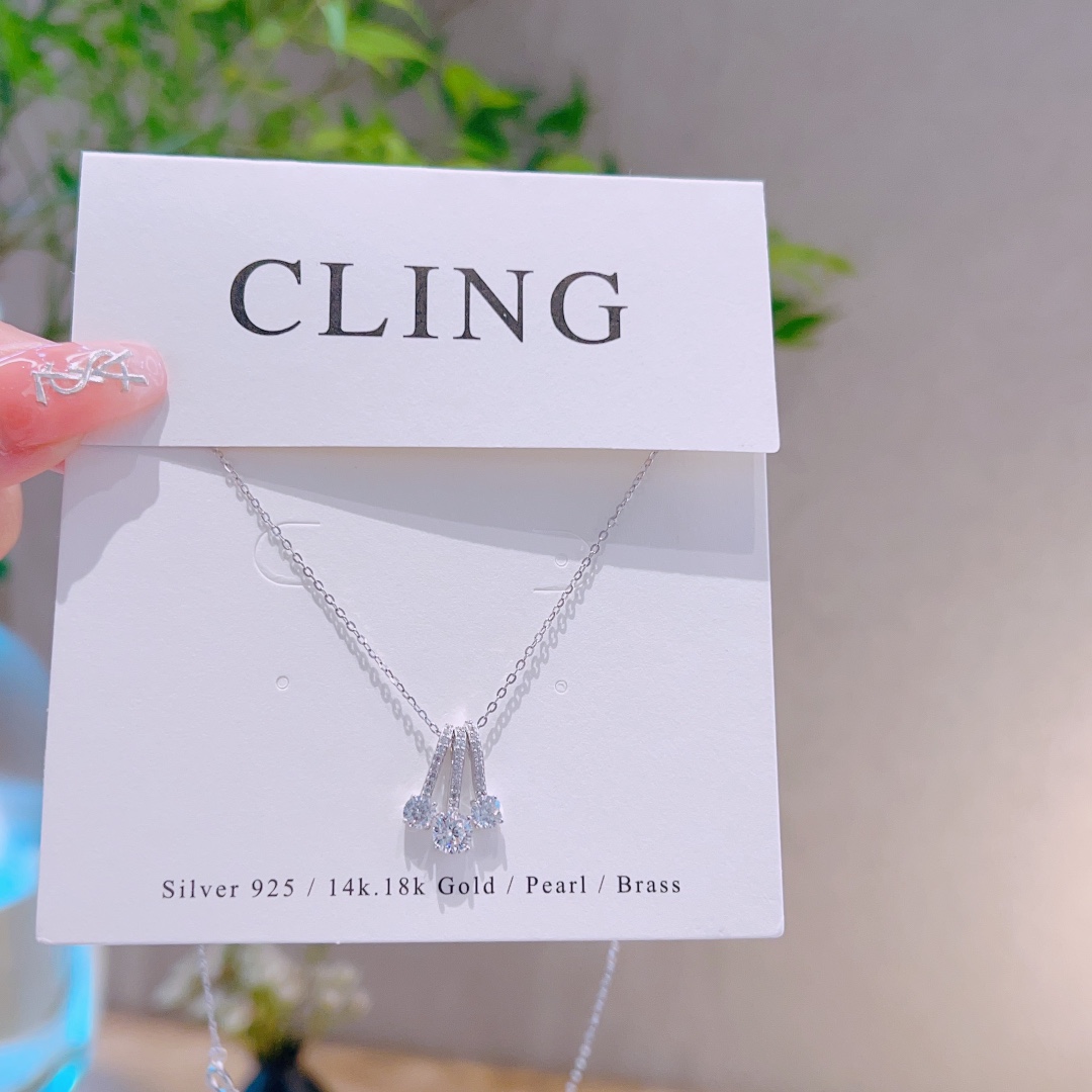 Low Allergy Silver Moissanite Necklace Gentle Gift for Her Silver