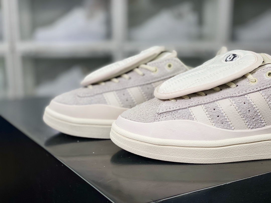 Bad Bunny x ¡¾Adidas¡¿ Campus Light ”Cloud White” College Wright series low-top sneakers ”Co-branded Cream White Bad Bunny” FZ5823