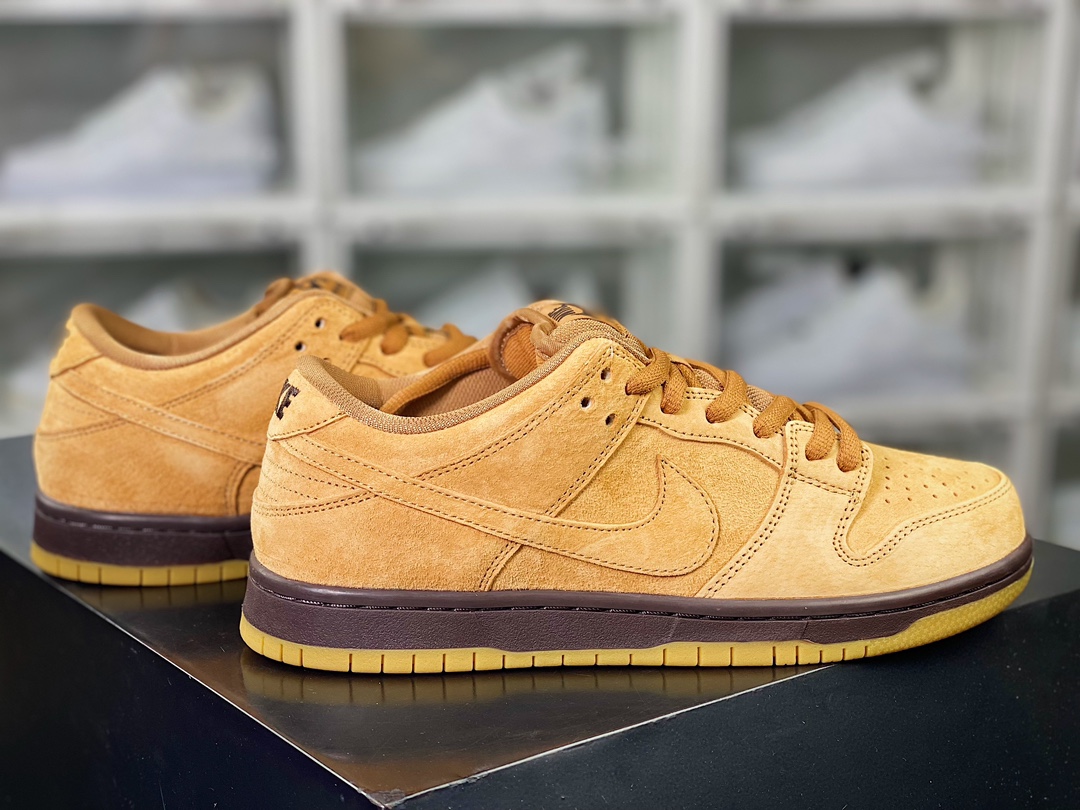 SB Dunk Low Pro ”Wheat Mocha” dunk series low-top sneakers ”suede mocha yellow deciduous brown” BQ6817-204