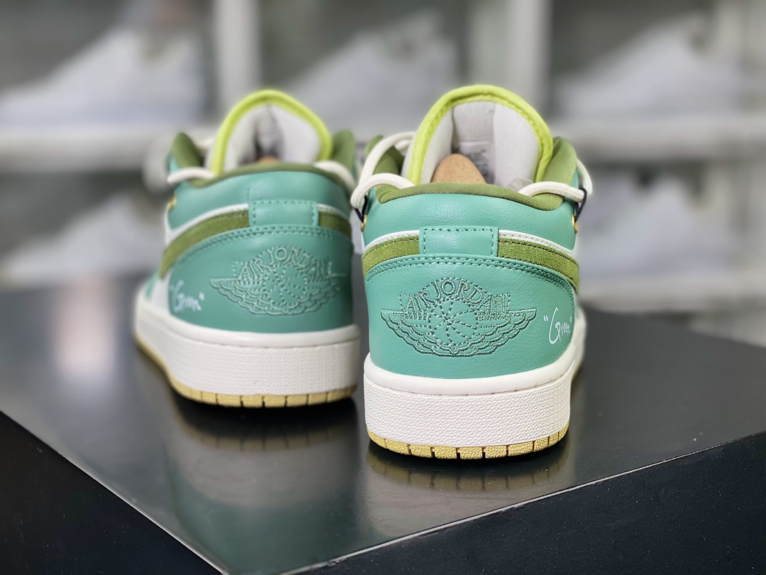 Air Jordan 1 Low SE ”Matcha/Cream Green” AJ1 Jordan generation basketball shoes ”Matcha Milk Green Tie” FD9906-131